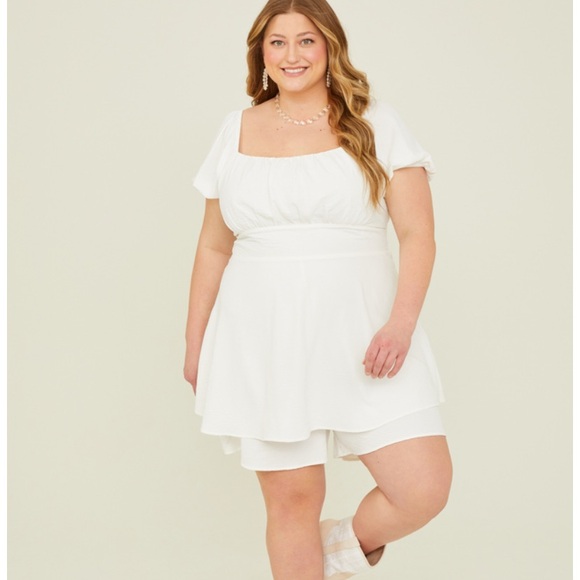 NEW Arula White Romper Plus Size B / 2X NWT - Picture 1 of 12